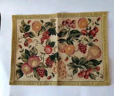 Vintage Tapestry Place Mats Set of Sex With Reach Fruit Decor