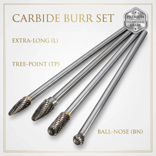 4pcs 150mm long rotary - long, burr