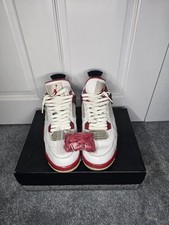 Jordan 4 Retro OG Mid Fire Red UK Size 8 With Box And Red Laces 