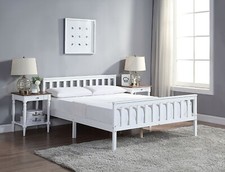 White Wooden Bed Frame Single