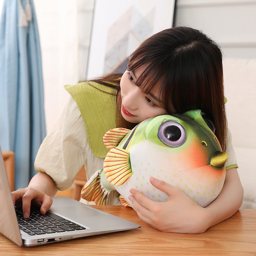 Cute puffer fish plush - puffer, toy