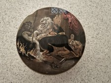 Antique Enamel Box with Dog