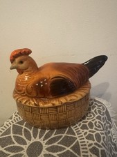Vintage Ceramic Hen on Nest