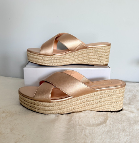 Womens rose gold espadrille - rose,