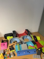 Sbego Teck Deck Finger Skateboard Half Pipe 2 Piece Skate Park Large Bundle