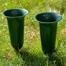 Set of 2 Plain Green Fluted