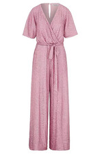 Woman Jumpsuit V- Neck Pink Sequin Sparkling Sequins Blush Dress UK 20 EU 48-New