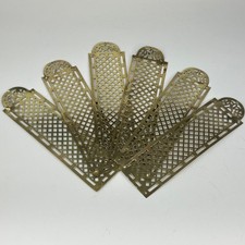 Antique French Set Of 6 Traditional Pierced Brass Fretwork Door Finger Plates