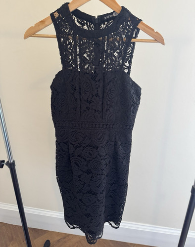 Boohoo black floral lace high - floral,