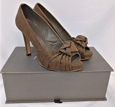 Jigsaw Brown Peep Toe Heeled Women's Shoes Size 4 UK (Mar)