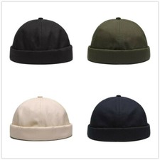 Men Women Casual Docker Sailor Brimless Solid Color Skullcap Hat Cap Hip Hop