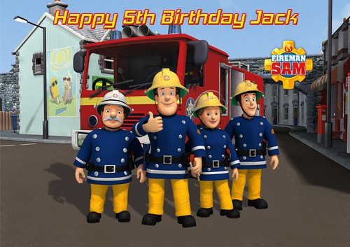 Fireman sam personalized cake - fireman,