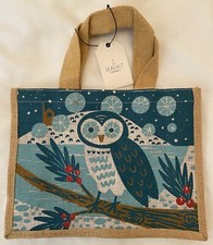 Seasalt Womens Cute Jute Shopper Bag Night Owl Dark Jade New