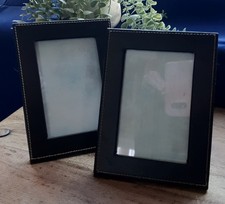 Brown Faux Leather Stitched