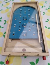 Chad Valley Vintage Wooden Bagatelle Board Table With Blue Board 30cm By 15cm