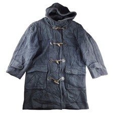 Vintage Saint James Duffle Coat Womens UK 10 Navy Wool Blend Zip Toggle Closure