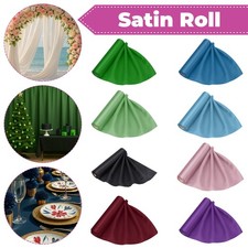 Satin Fabric Rolls 20 Metres 29cm Wide for Bridal Dress Making Xmas Decor