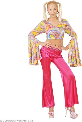 Ladies hot pink 70s bell - ladies,