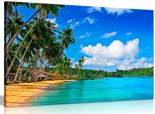 Paradise beach canvas - beach, art