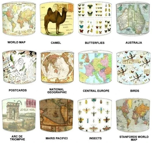 Cavallini postcards lampshade - cavallini,