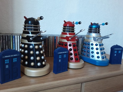 Three 8in movie daleks - three,
