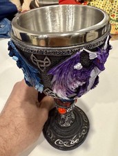 Gothic Black Dragon Wine Goblet Chalice Dragons Fantasy Fan Drinkware Gift Idea