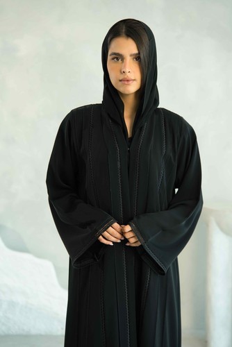 Black silhoutte abaya - black,