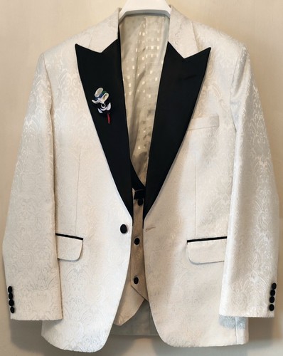 Men white tuxedo suit - white,