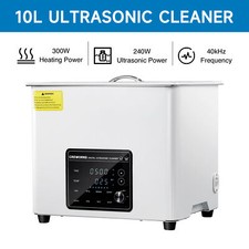 CREWORKS 10L Digital Ultrasonic Cleaner for Home w Degas Mode 300W Heater Timer