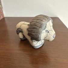 Raku Pottery Lion Figurine
