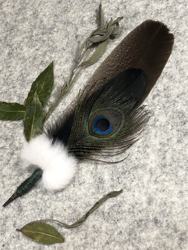 Smudging feather fan wand - smudging,