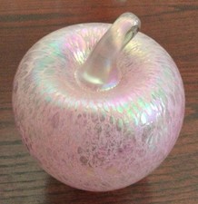 Vintage Heron Pink Glass Apple Ornament