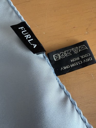 Furla silk scarf blue - blue, with