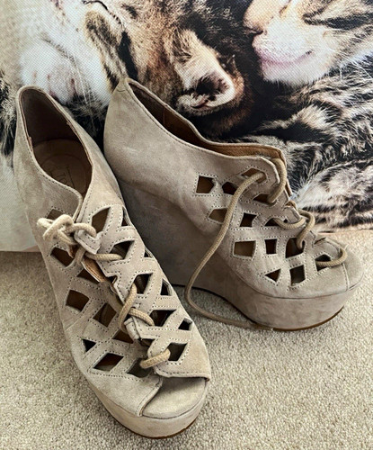 Topshop beige suede lace - lace, up