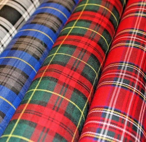 Tartan fabric poly viscose - poly,