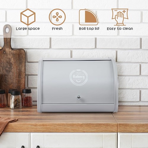 Hollyhome metal bread bin with - metal,