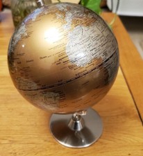 Small Golden Globe Terrestrial Desk 18x13x13cm Marks Spencer Metal Stanf