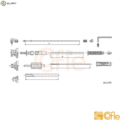 Accelerator cable 1179 - cable, 10.1179