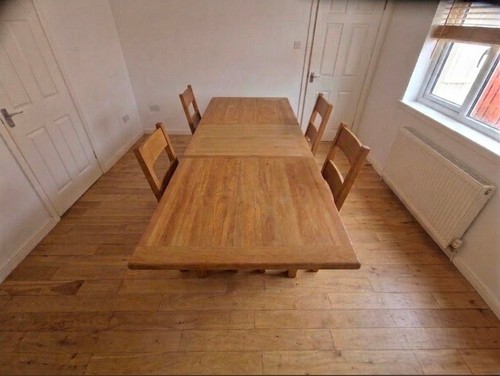 Solid oak extendable dining - extendable,