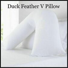Duck Feather & Down V Shape Pillow Neck Back Orthopaedic Maternity Support Aid.