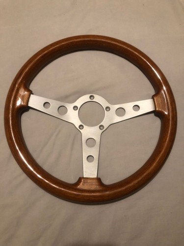 Vintage wooden alu steering - alu,