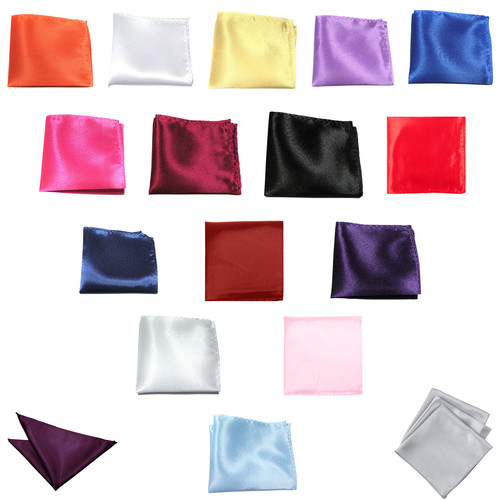 Plain mens pocket square satin - pocket,