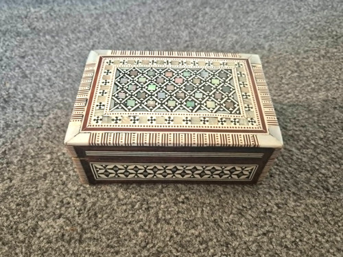 Vintage wooden mosaic hand - vintage,
