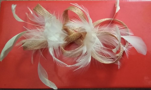 Beige cream feather - beige/,