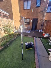 Sea Fishing Set Up 1x10ft Rod and Reel Set with Rod Rest Fishing Reel Combo