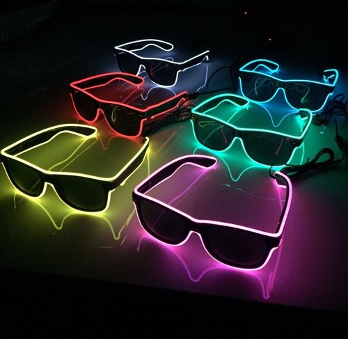 Flashing neon light sunglasses - flashing,