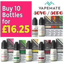 Vapemate Classic 10ml E Liquid Vape Juice | 50/50 VG/PG | 10 Bottles for £16.25