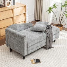 Chenille Fabric Chaise Lounge