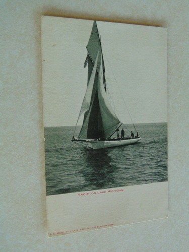 B1338 postcard yacht lake - postcard,