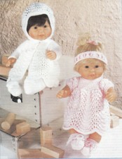 Knitting pattern copy 1124.   Dolls clothes outfits for 14 inch dolls.  DK